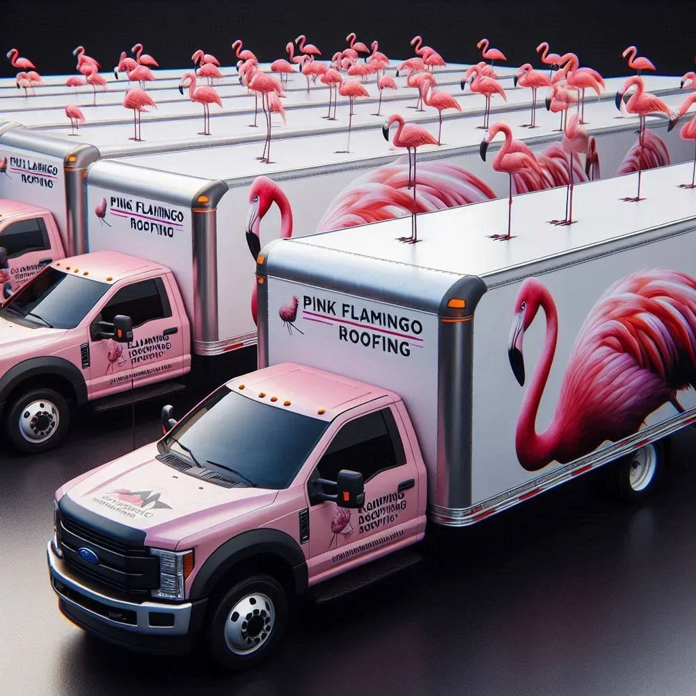 Slide of Pink Flamingo Roofing