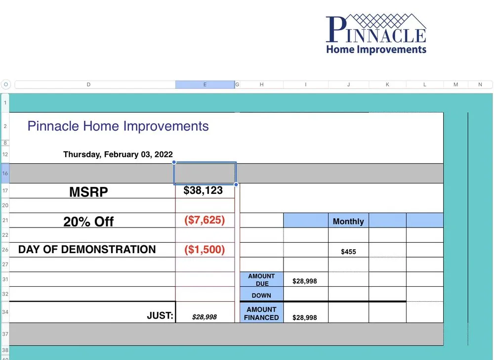 Slide of Pinnacle Home Improvements