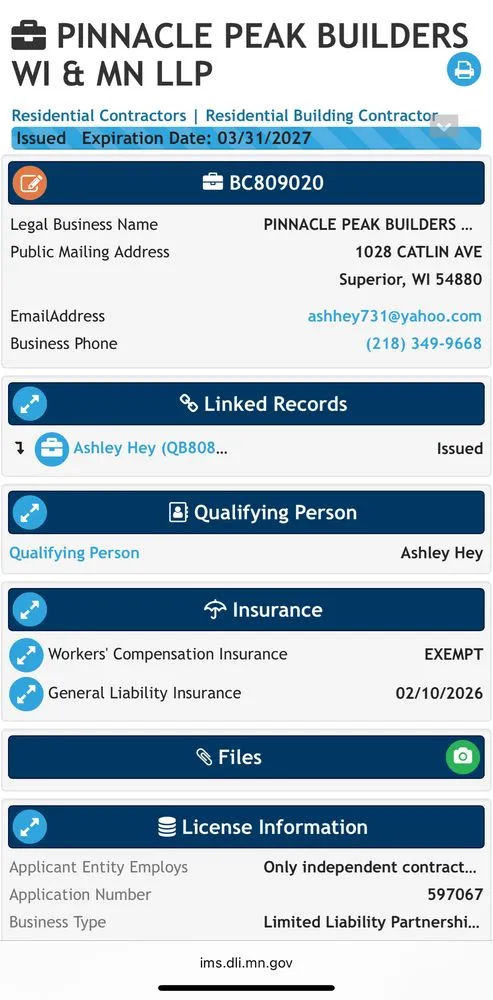 Slide of Pinnacle Peak Builders