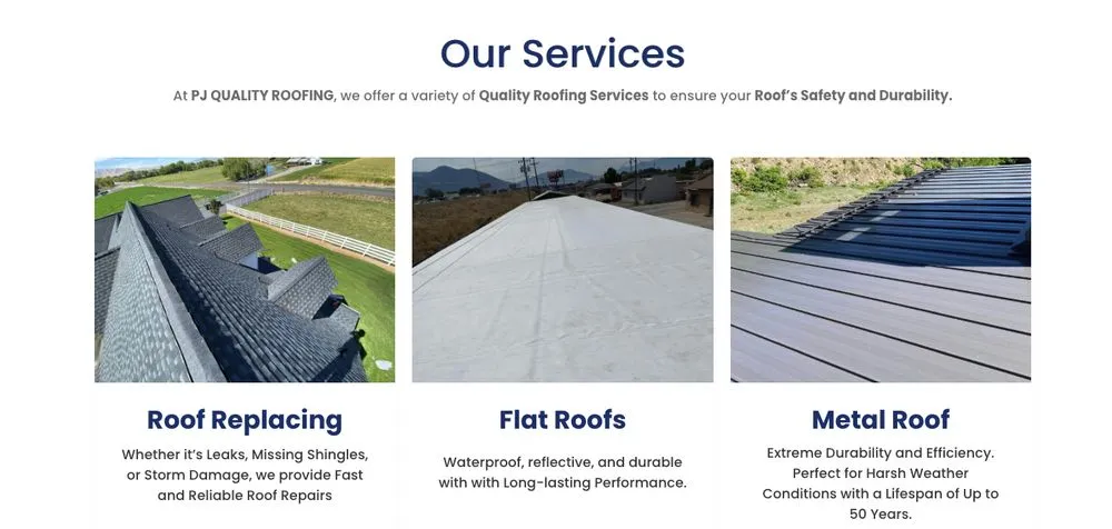 Slide of PJ Quality Roofing