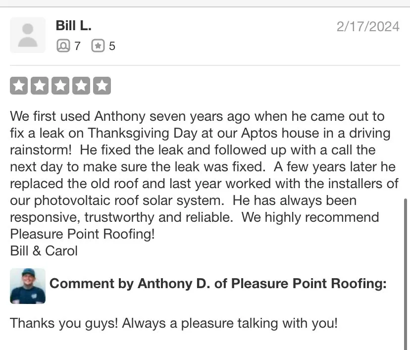 Slide of Pleasure Point Roofing