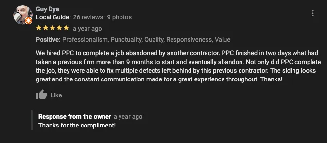 Slide of PPC Roofing