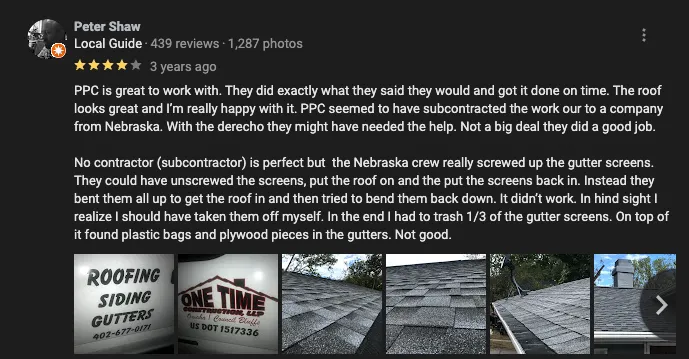 Slide of PPC Roofing