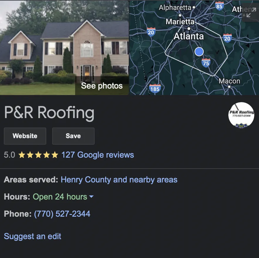 Slide of P&R Roofing