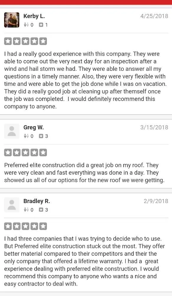 Slide of Preferred Elite Construction