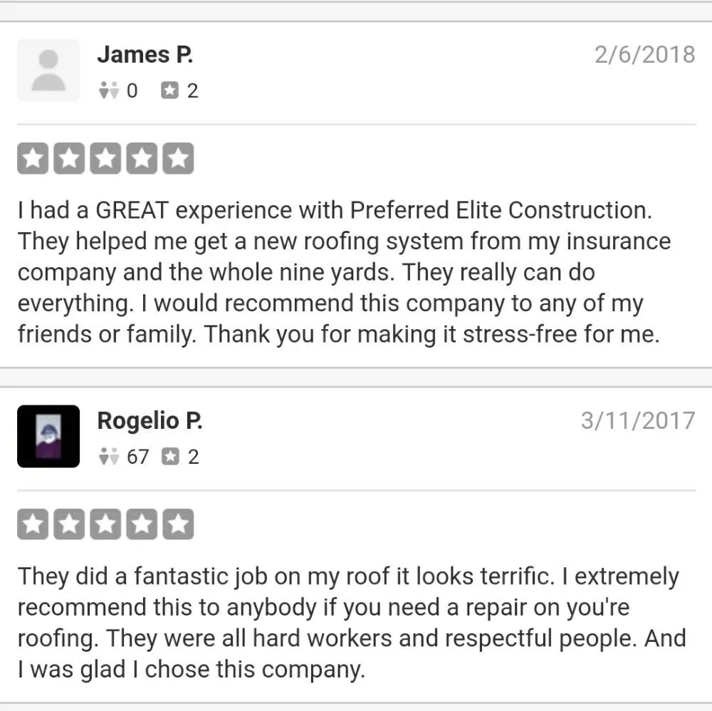 Slide of Preferred Elite Construction