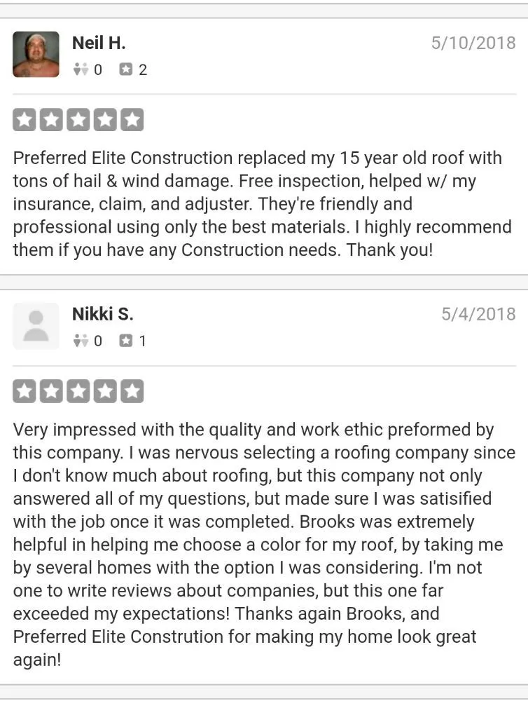 Slide of Preferred Elite Construction