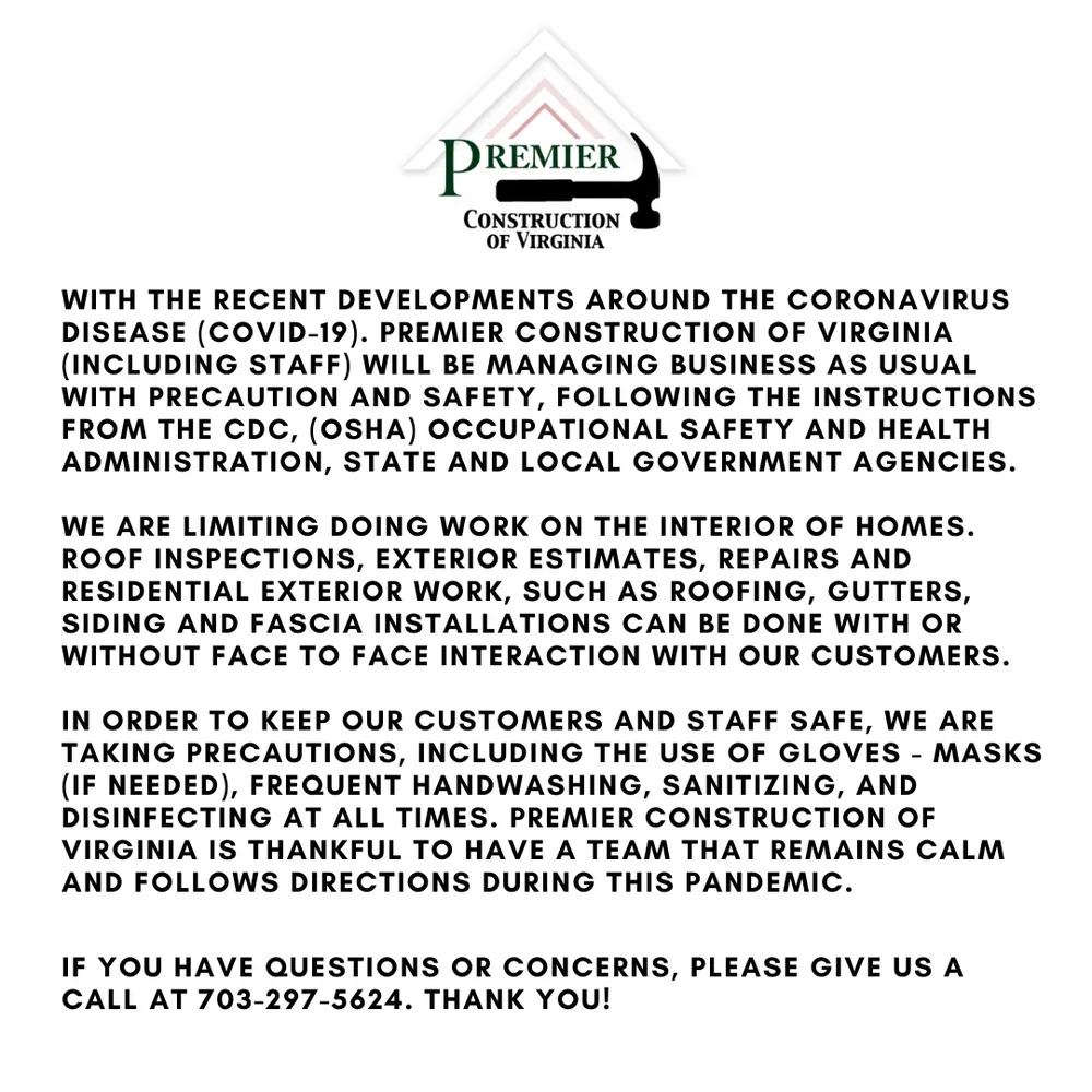 Slide of Premier Construction of Virginia