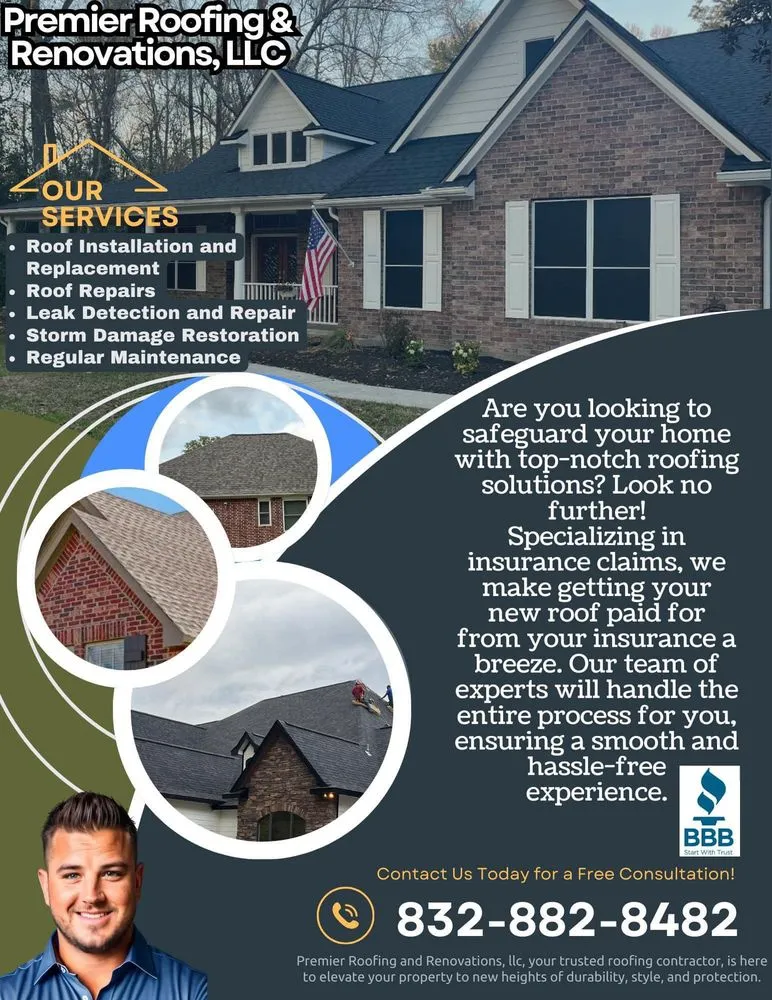 Emergency flat roof repair same-day service in Huffman, TX by Premier Roofing and Renovations