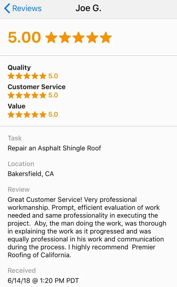 Slide of Premier Roofing of California