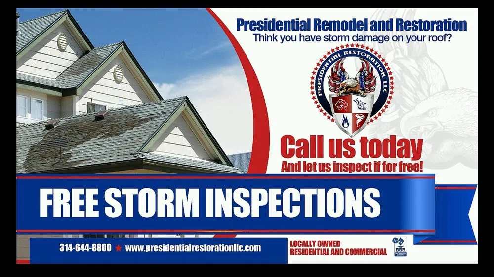 Emergency roof inspection same-day service in Earth City, MO by Presidential Restoration