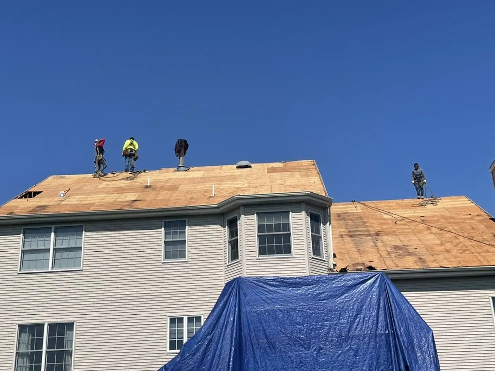 Emergency storm damage roof repair for residential properties in Wood-Ridge, NJ by Prestige Home Construction