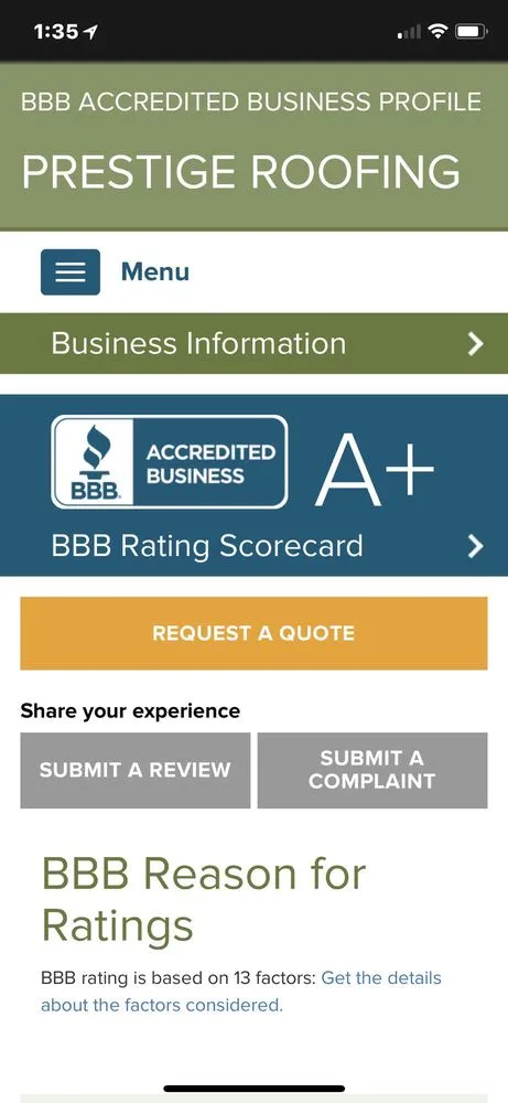 Slide of Prestige Roofing & Construction