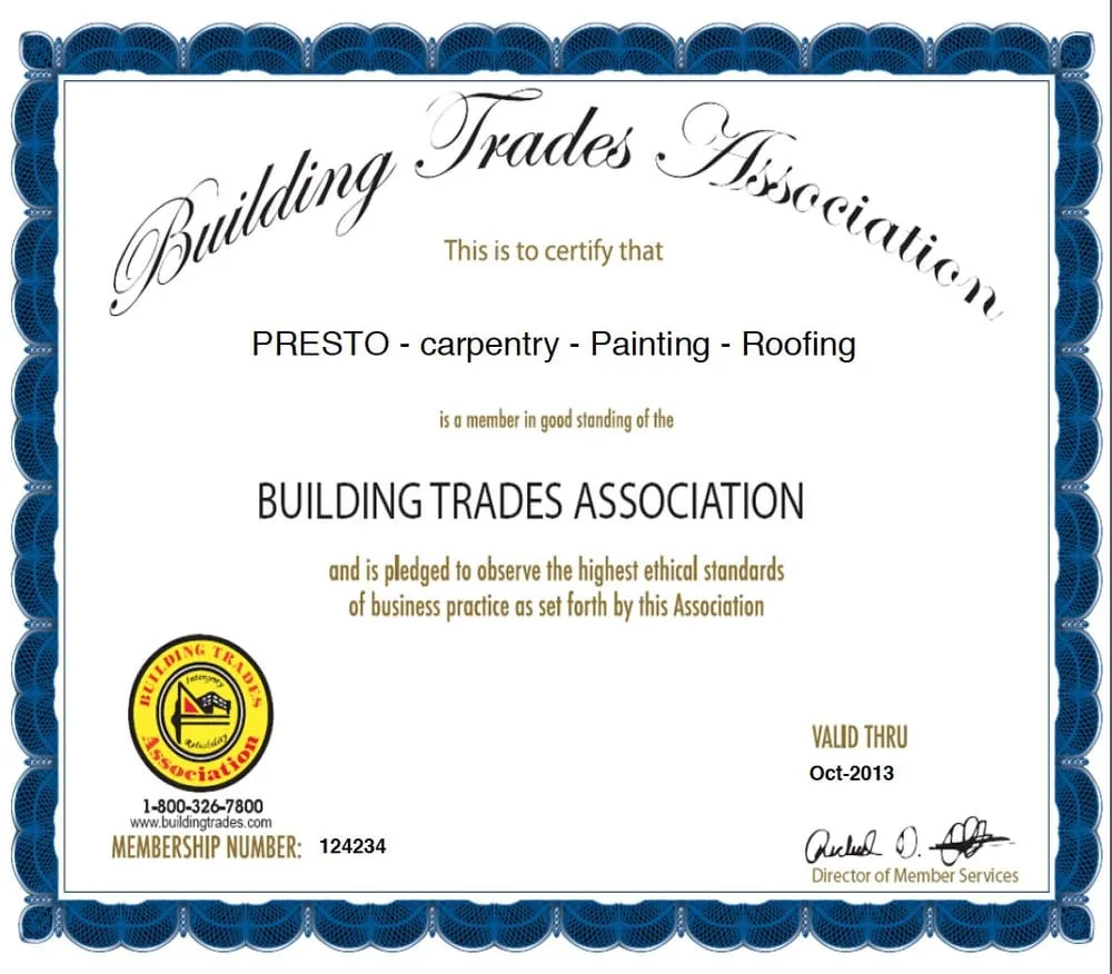 Slide of Presto Painting & Construction