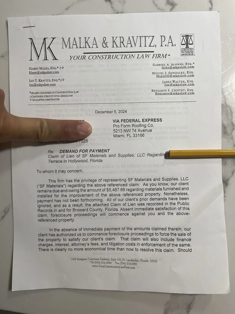 Slide of Pro-Form Roofing