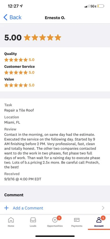 Slide of Pro-Tech Roofing Contractor