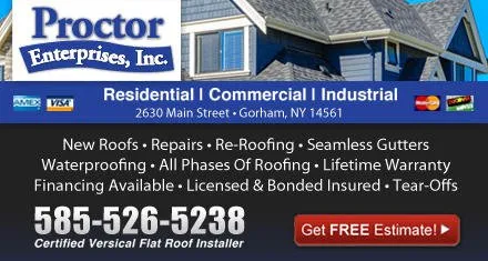 Professional metal roofing installation with free inspection in Stanley, NY by Proctor Enterprises