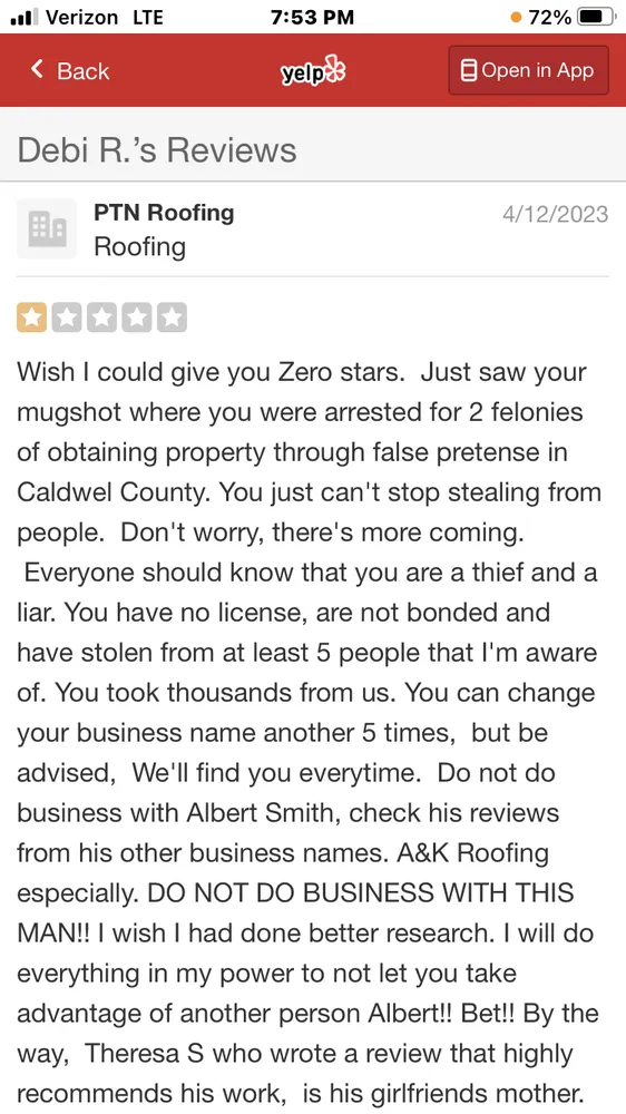 Slide of PTN Roofing