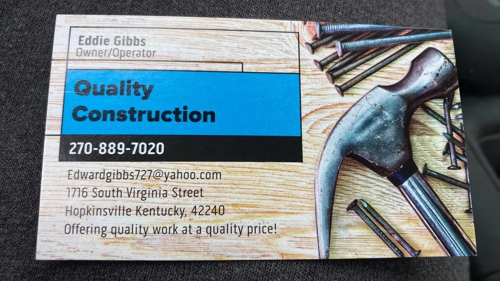 Slide of Quality Construction