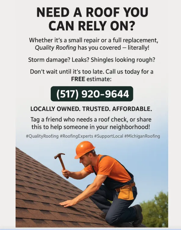 Slide of Quality Roofing Tecumseh