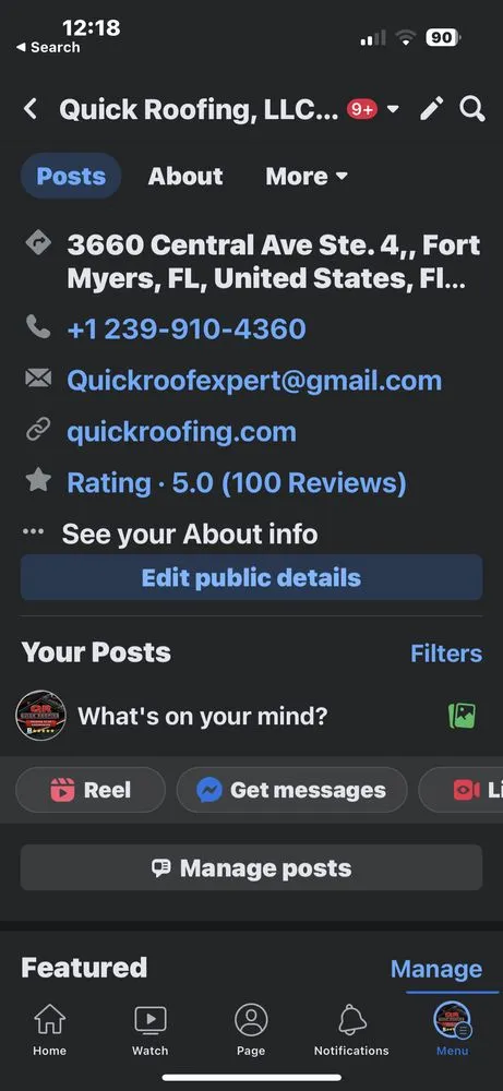 Slide of Quick Roofing