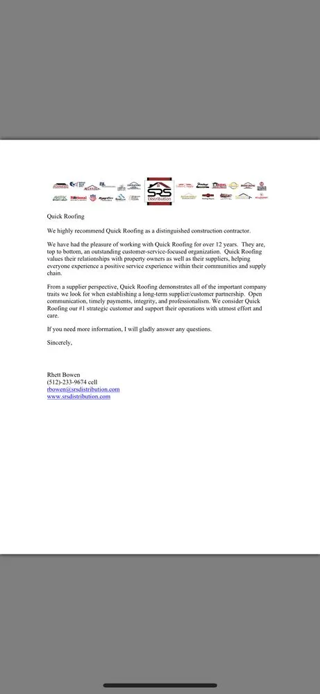 Slide of Quick Roofing