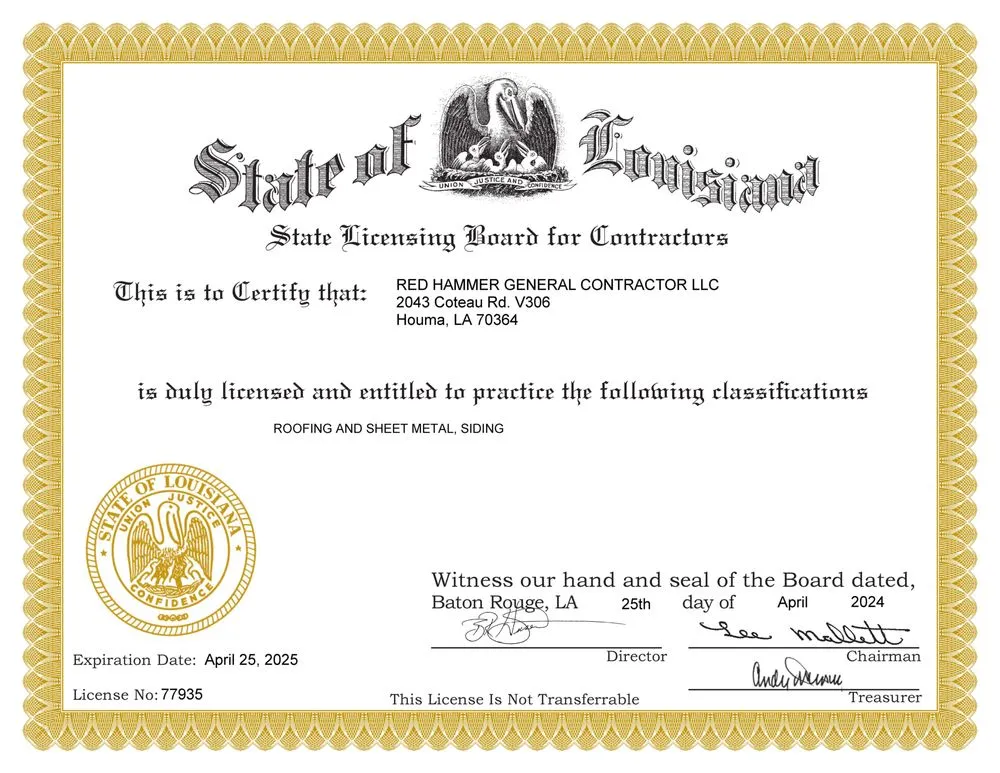 Slide of Red Hammer General Contractor