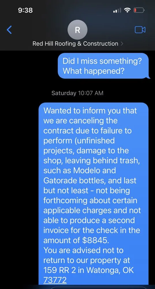 Slide of Red Hill Roofing and Construction