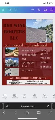 Red Wing Roofers Logo