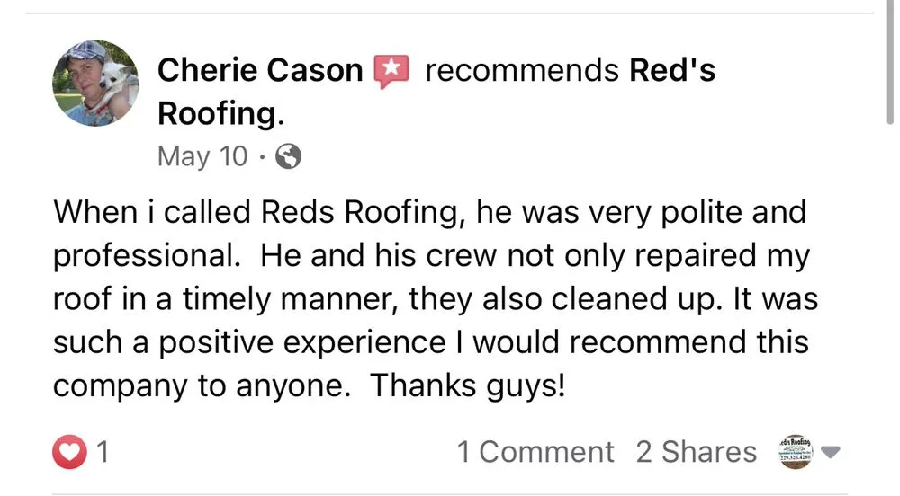 Slide of Red's Roofing & Construction