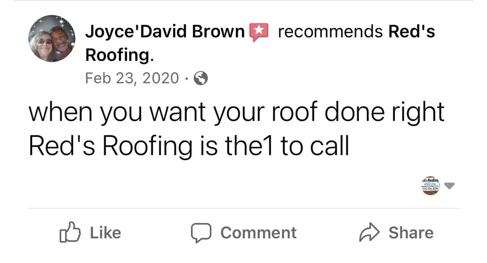 Slide of Red's Roofing & Construction