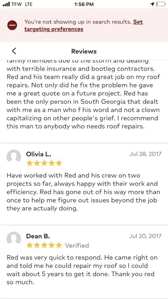 Slide of Red's Roofing & Construction