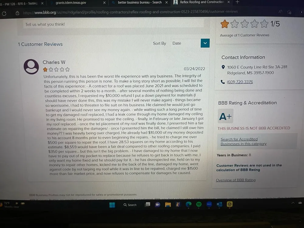 Slide of Reflex Roofing & Construction