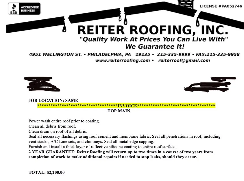Slide of Reiter Roofing