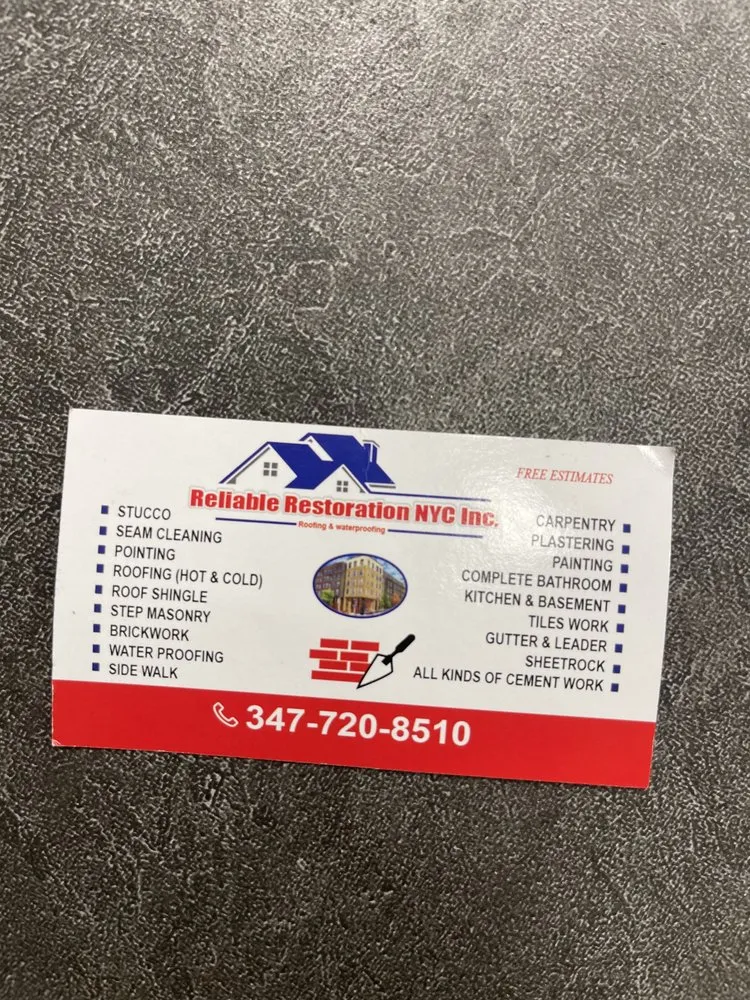 Slide of Reliable restoration NYC