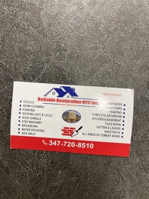 Reliable restoration NYC Logo