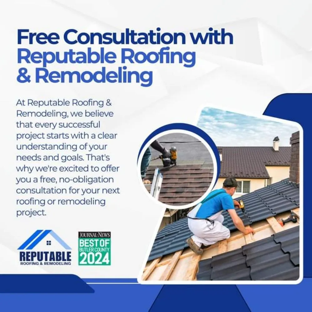 Top-rated residential roofing service near you in West Chester Township, OH by Reputable Roofing and Remodeling