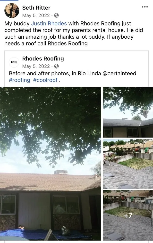 Slide of Rhodes Roofing