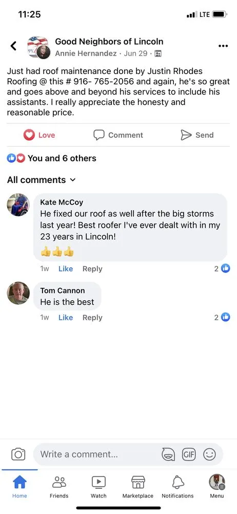 Slide of Rhodes Roofing