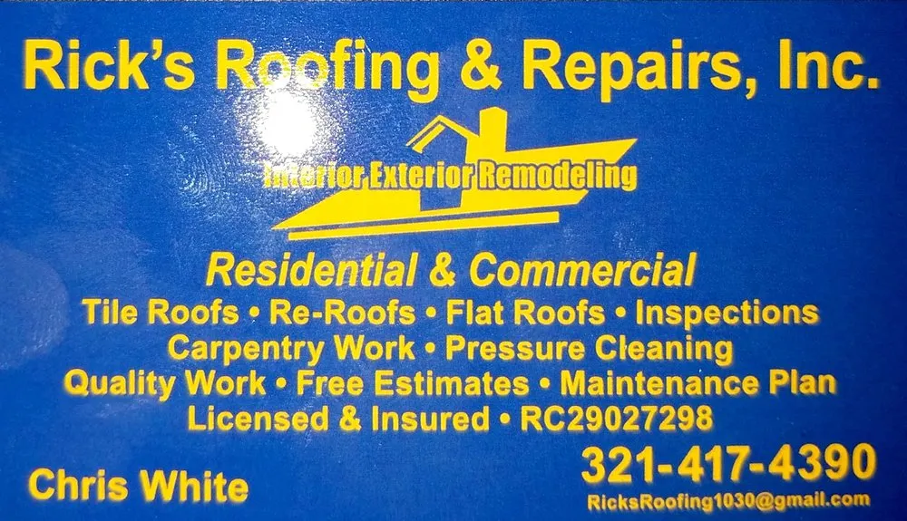 Slide of Rick's Roofing and Repair