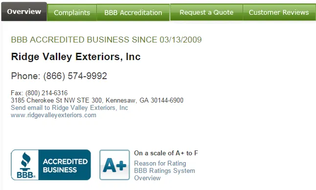 Slide of Ridge Valley Exteriors