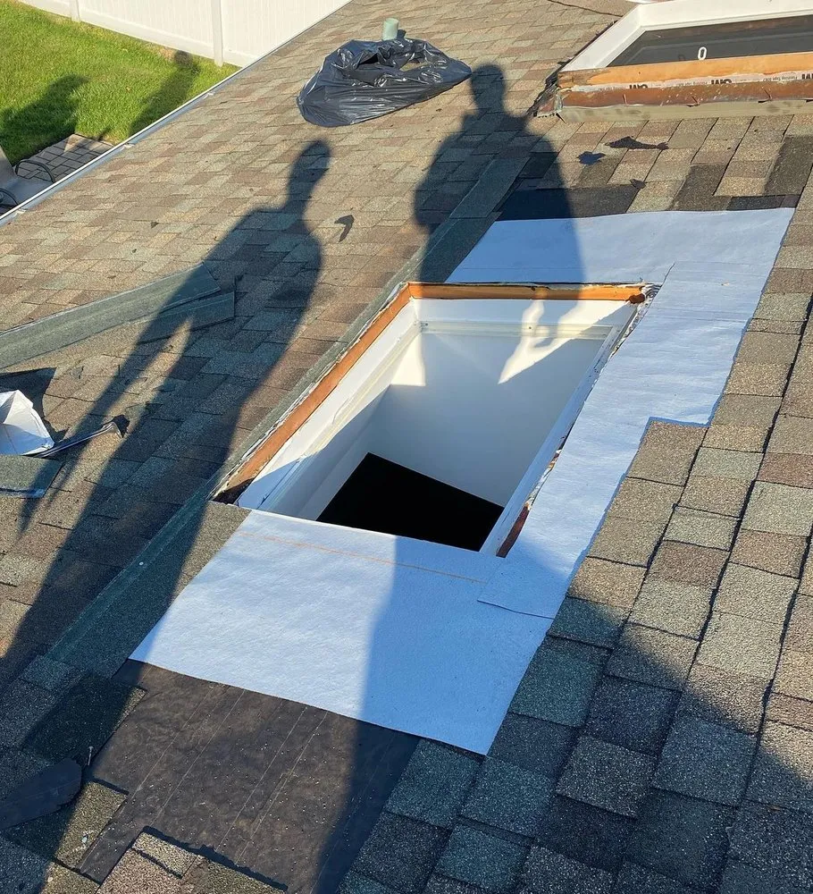 Slide of Right service skylight repair and roof repair