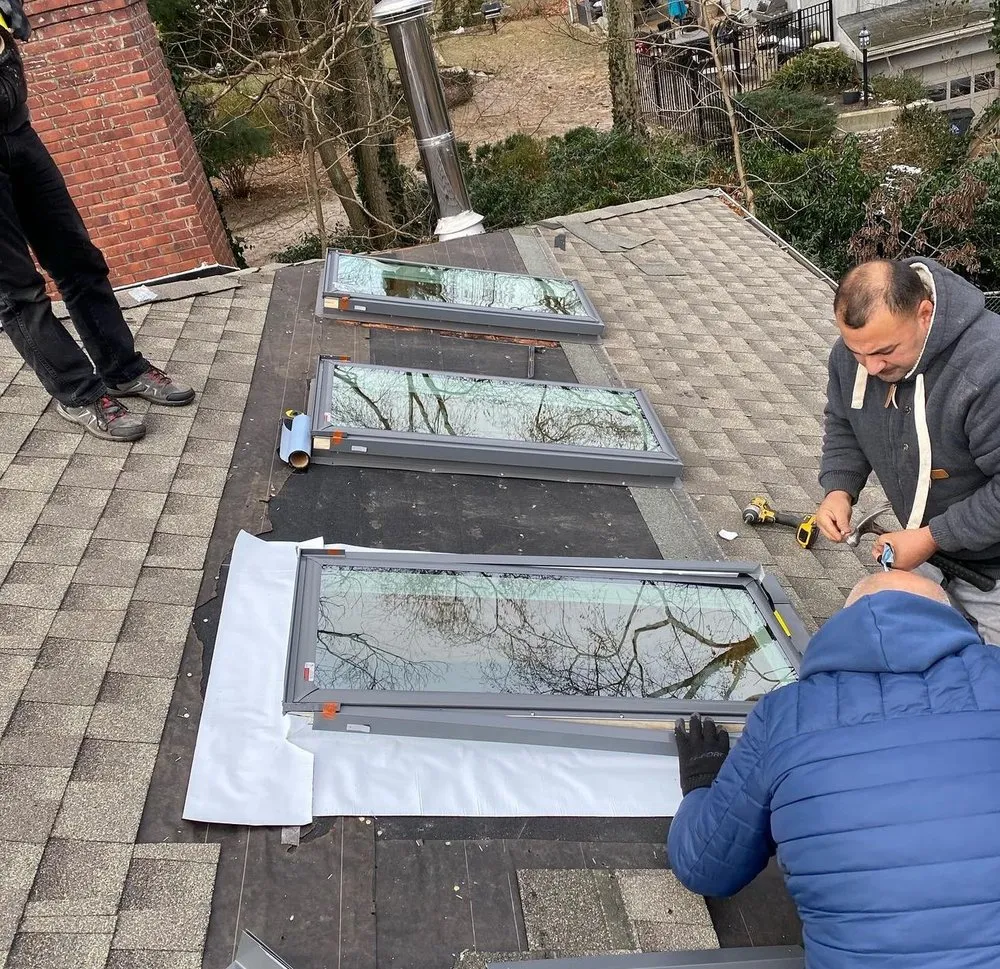 Slide of Right service skylight repair and roof repair