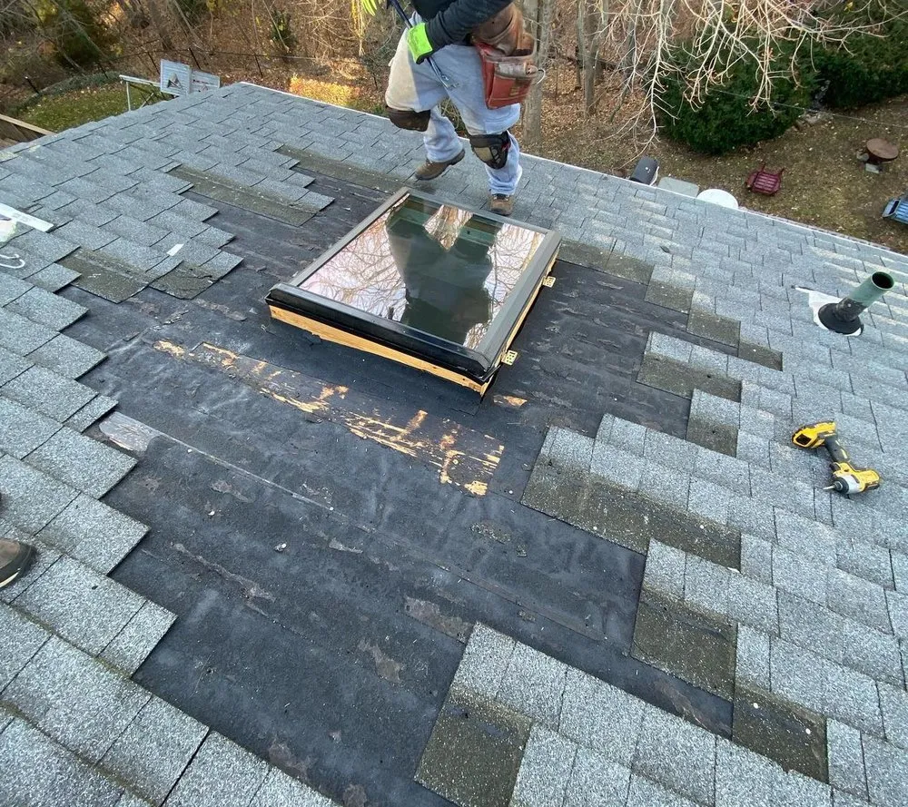 Slide of Right service skylight repair and roof repair