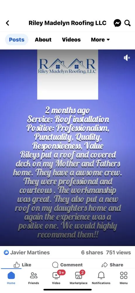 Slide of Riley Madelyn Roofing