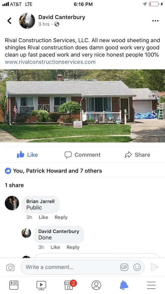 Slide of Rival Construction Services