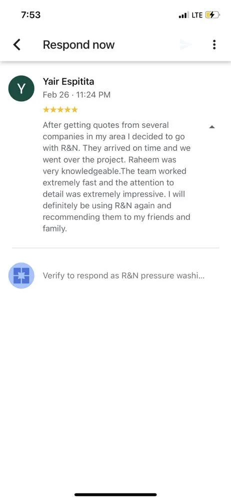 Slide of R&N Pressure Washing