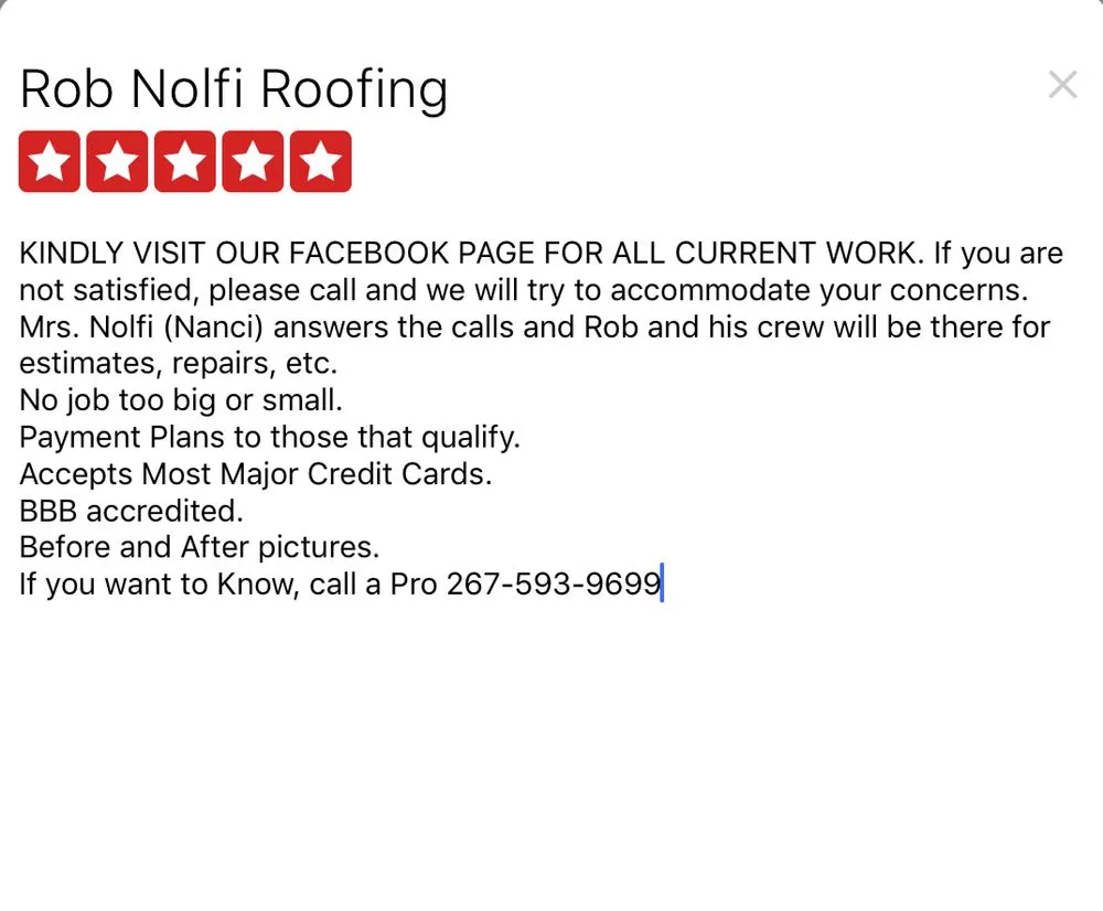 Slide of Rob Nolfi Roofing