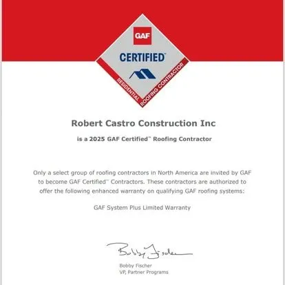 Slide of Robert Castro Construction