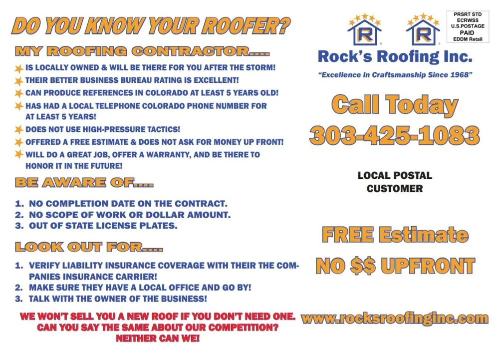 Slide of Rock's Roofing